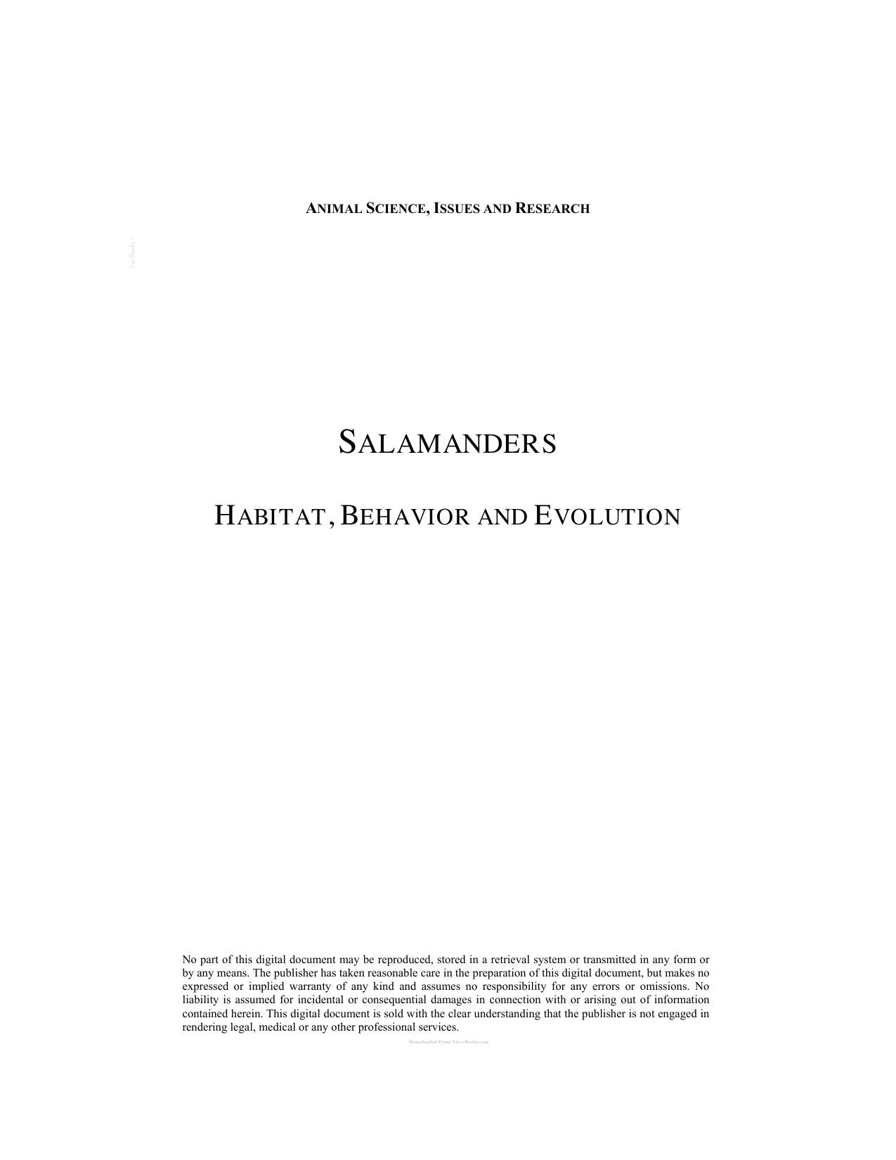 Salamanders Habitat Behavior And Evolution