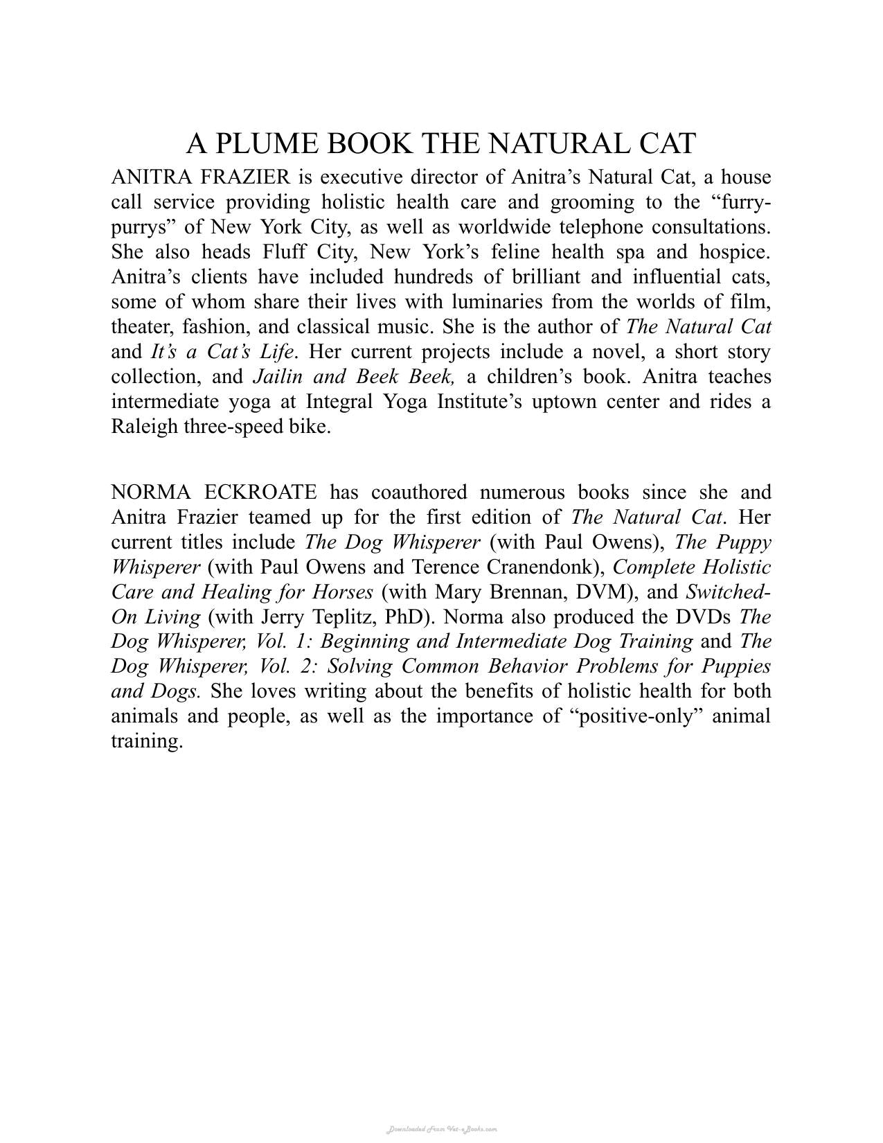 Natural Cat The Comprehensive Guide To Optimum Care