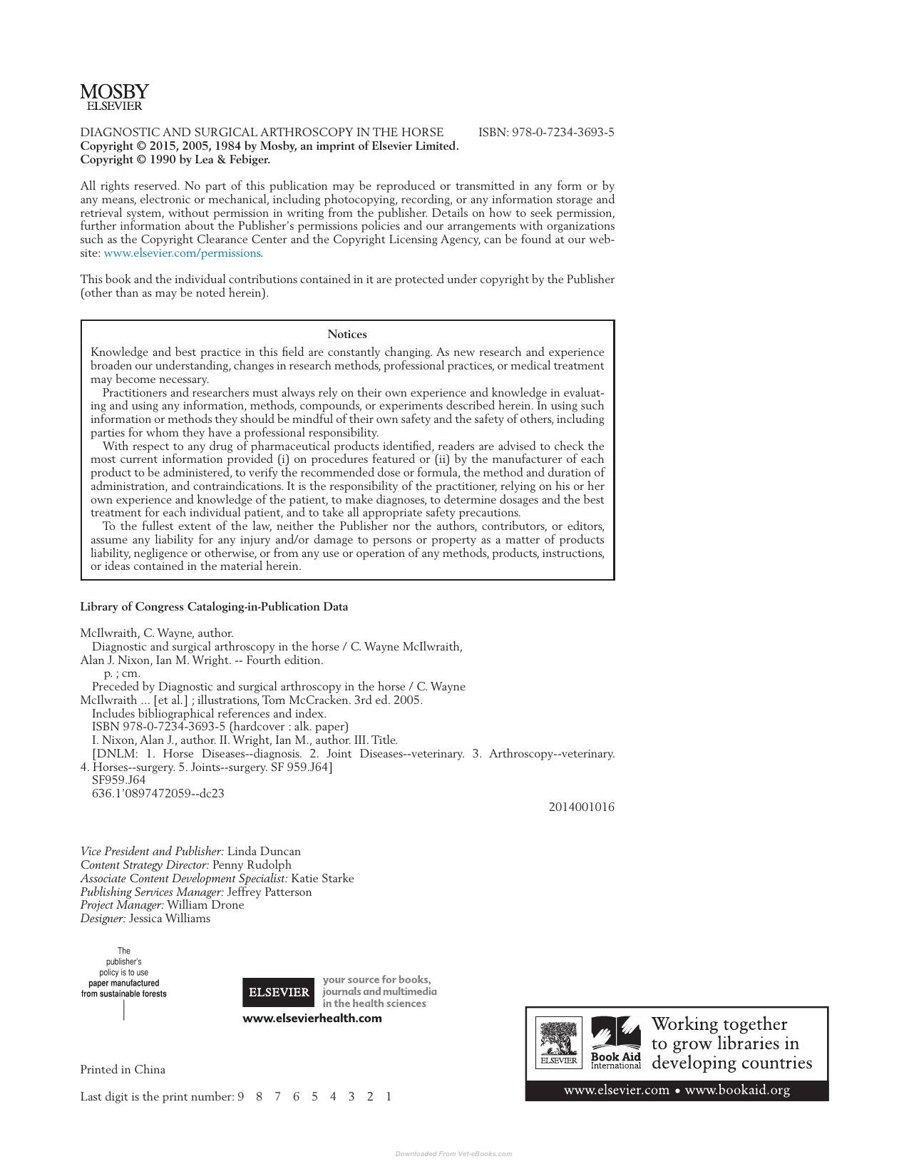 Diagnostic And Surgical Arthroscopy In The Horse 4Th Edition
