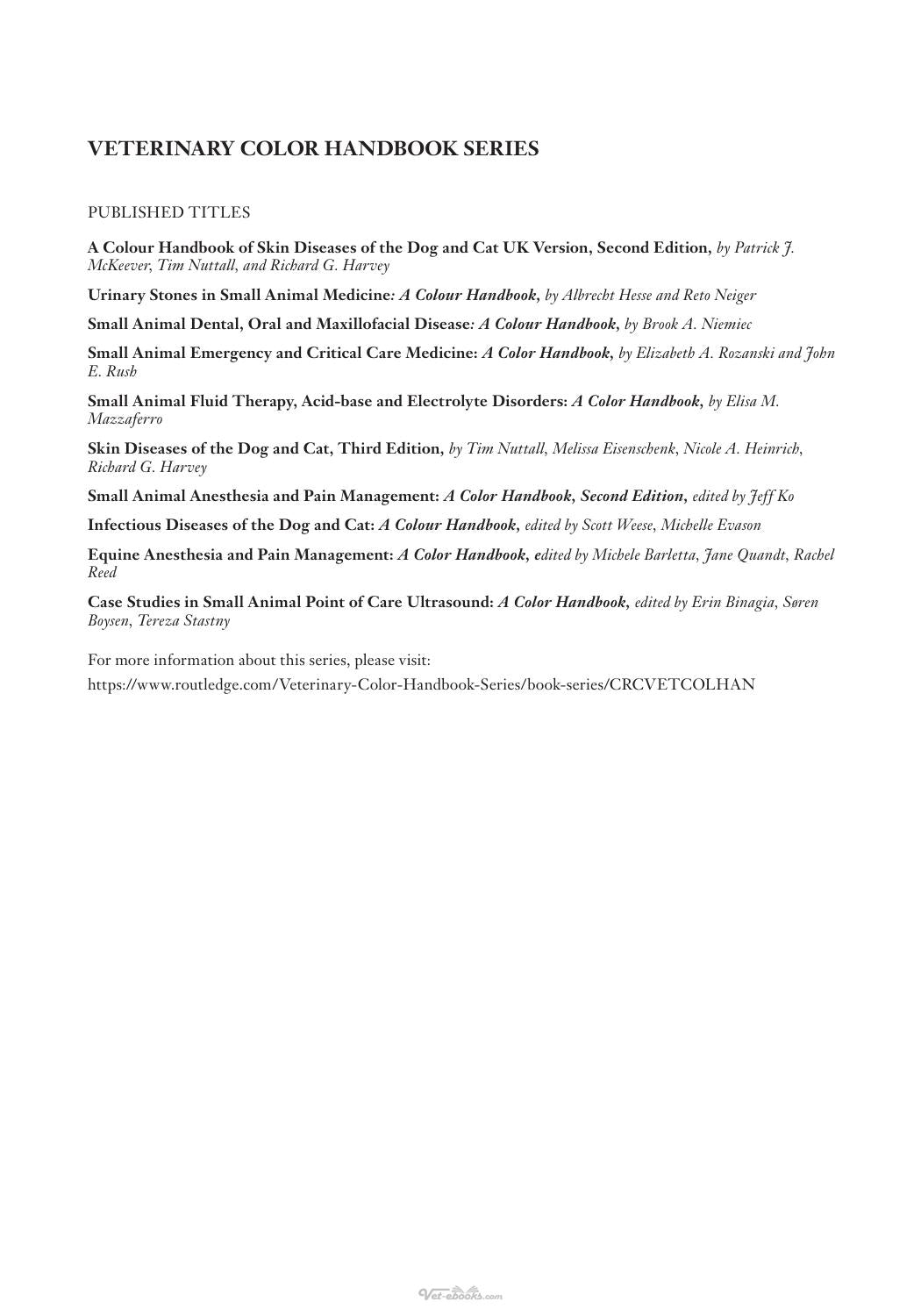 Case Studies In Small Animal Point Of Care Ultrasound A Color Handbook