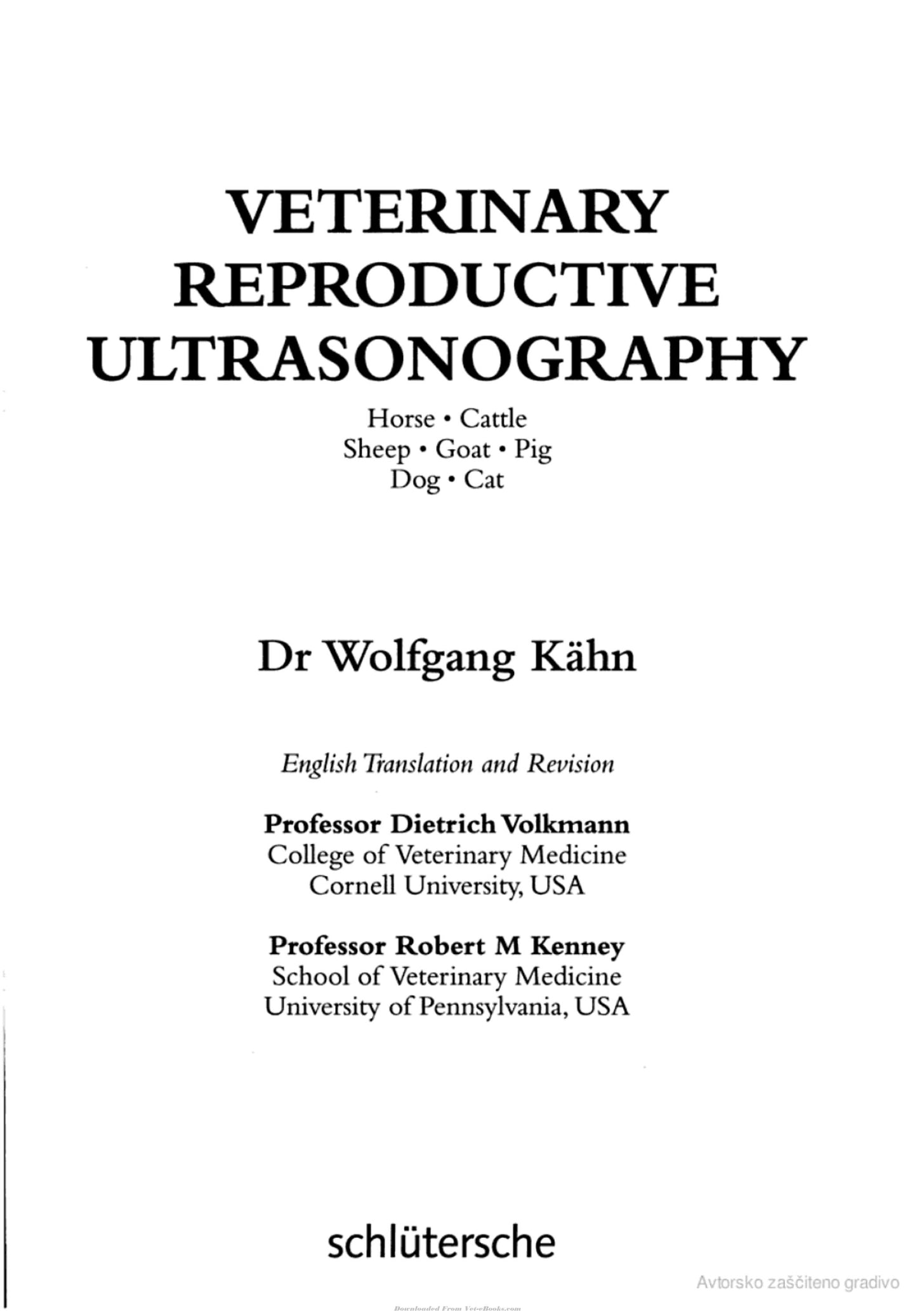 Veterinary Reproductive Ultrasonography