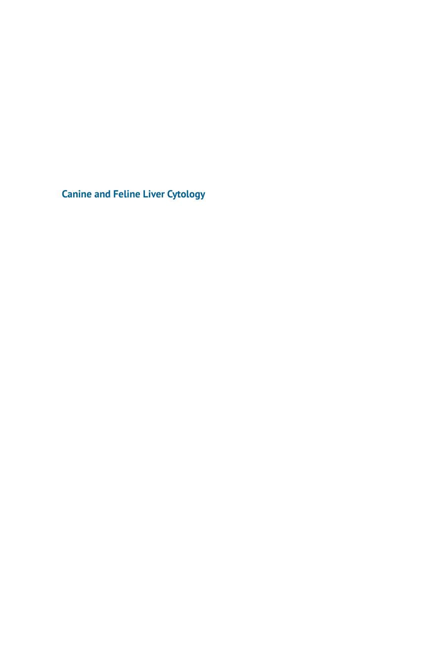 Canine And Feline Liver Cytology