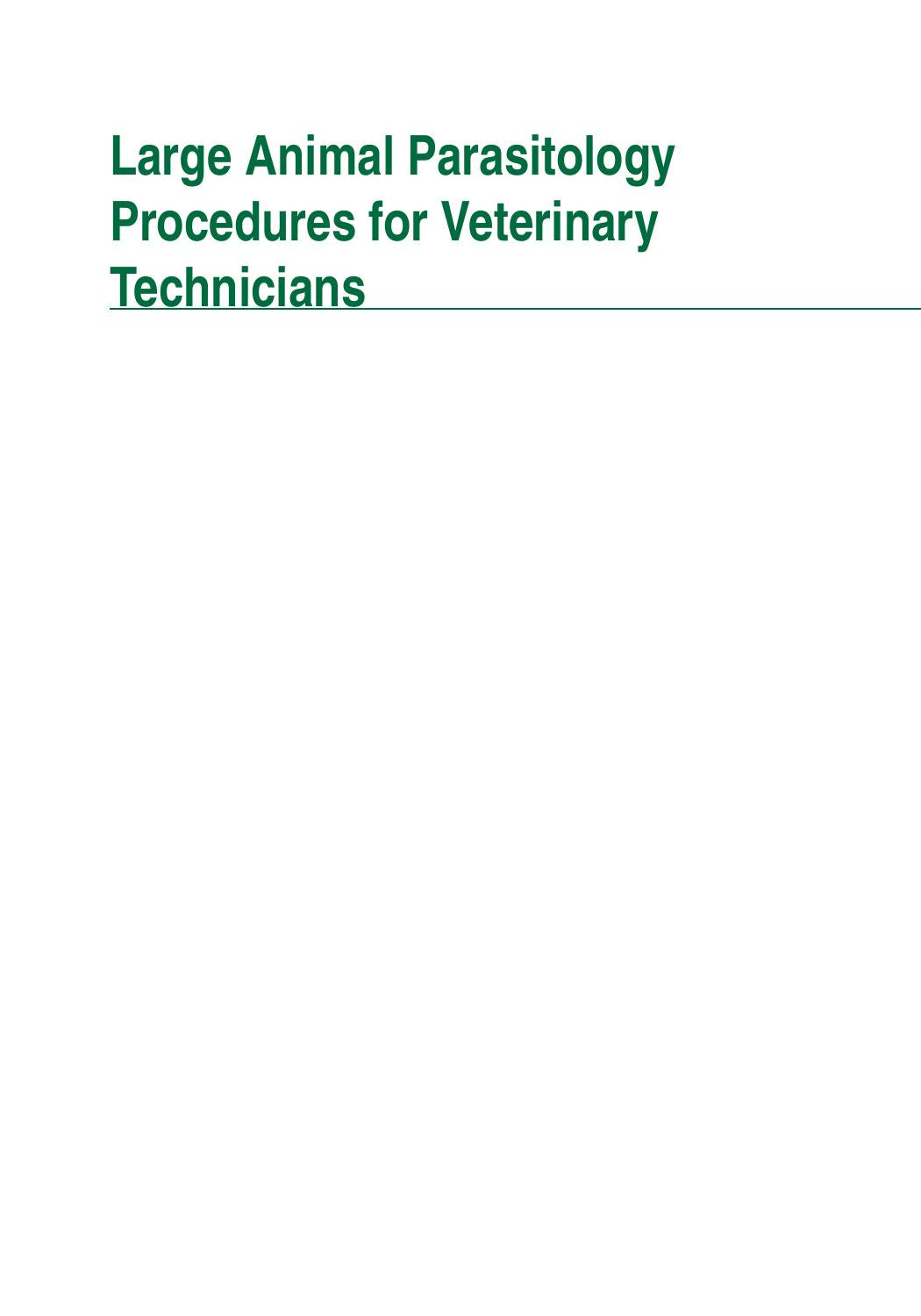 Donald Large Animal Parasitology Procedures for Veterinary Technicians