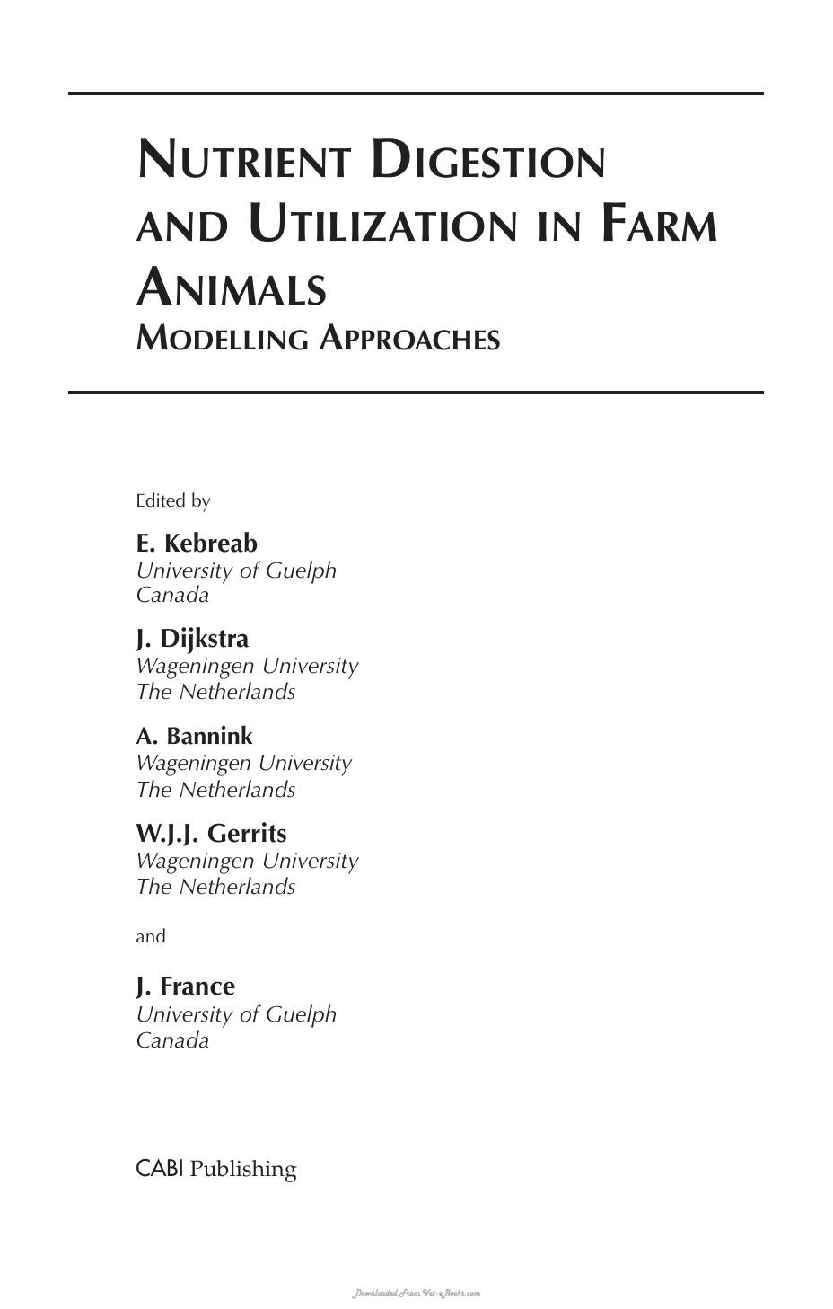 Nutrient Digestion And Utilization In Farm Animals Modelling Approaches