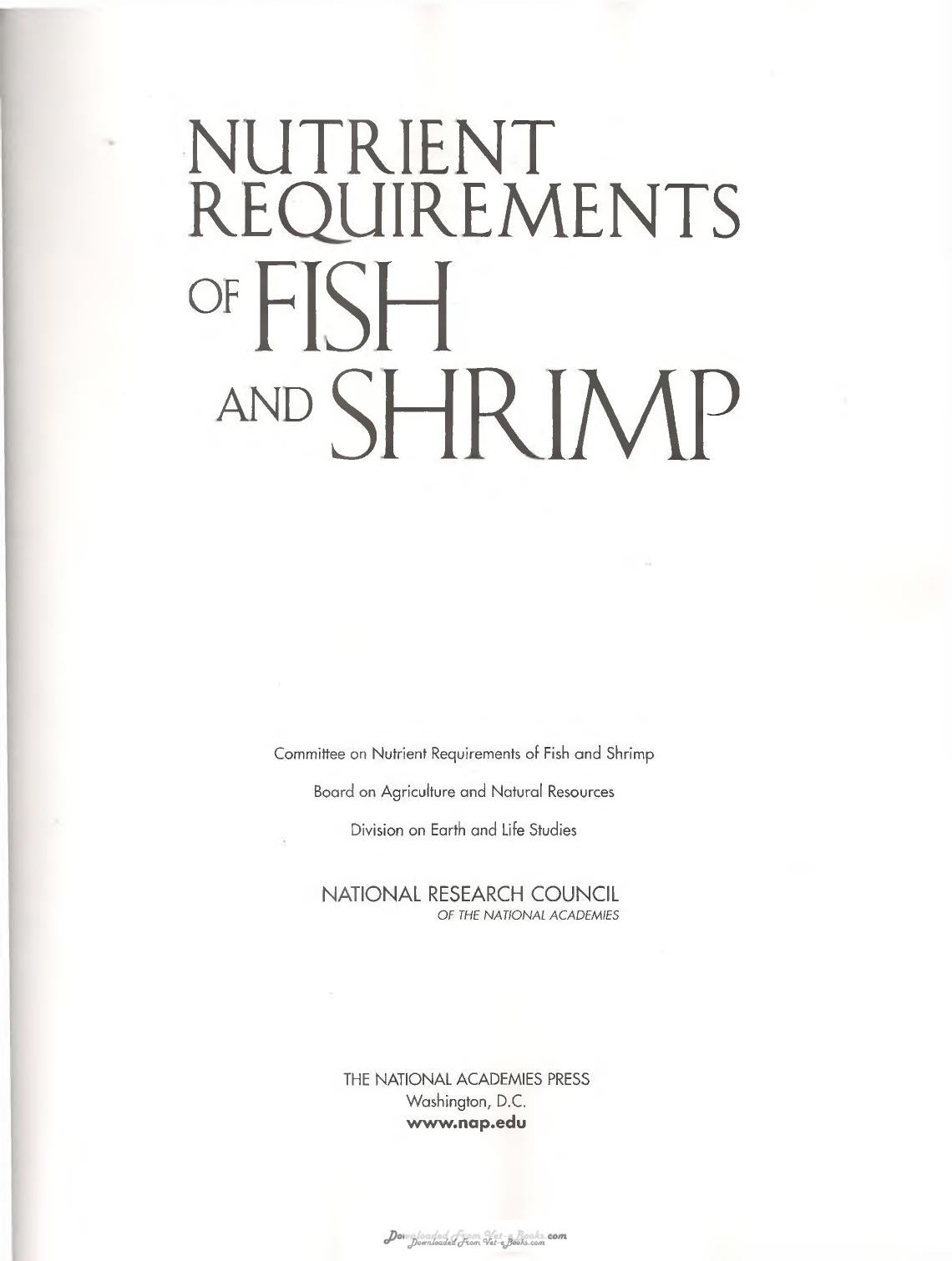Nutrient Requirements Of Fish And Shrimp