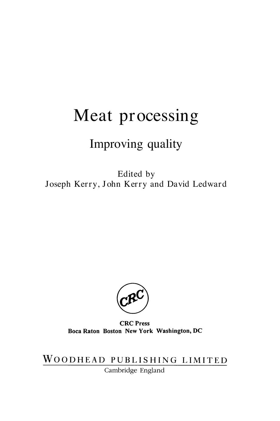Meat Processing Improving Quality