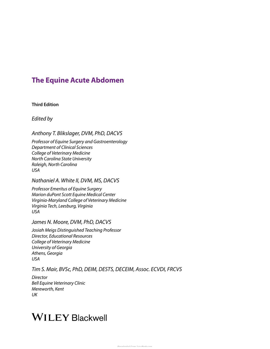 Preview page of The Equine Acute Abdomen 3rd Edition