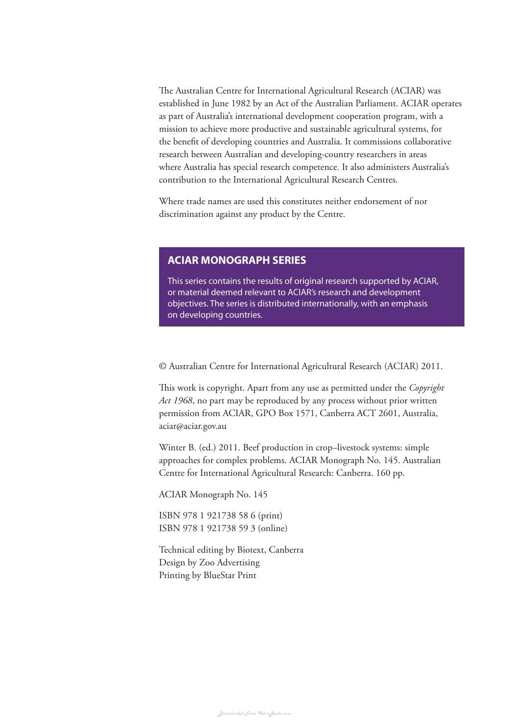 Beef Production In Crop Livestock Systems Simple Approaches For Complex Problems