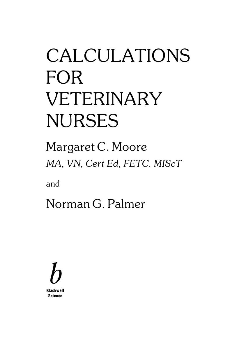 Calculations For Veterinary Nurses