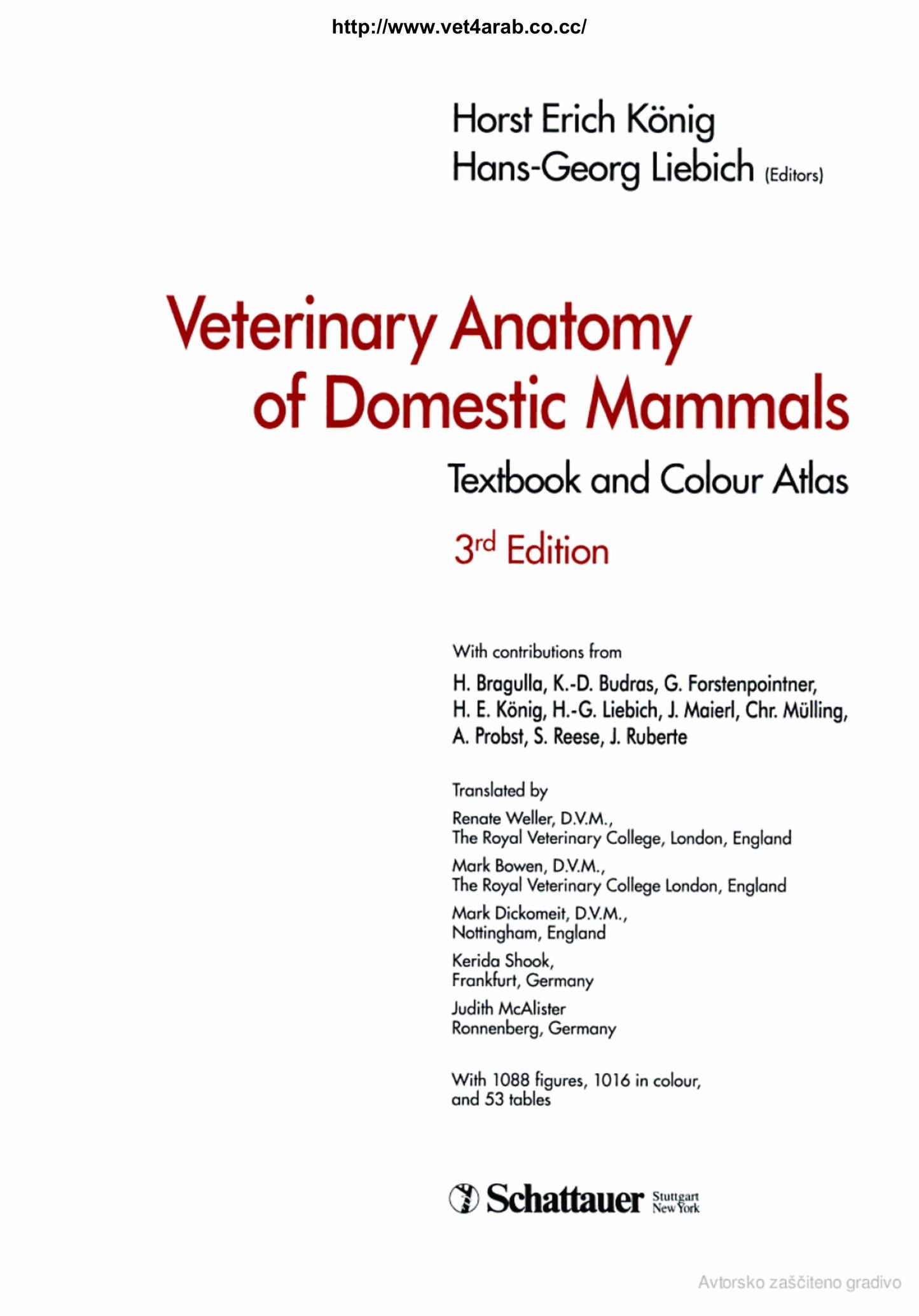 Veterinary Anatomy Of Domestic Mammals 3Rd Edition
