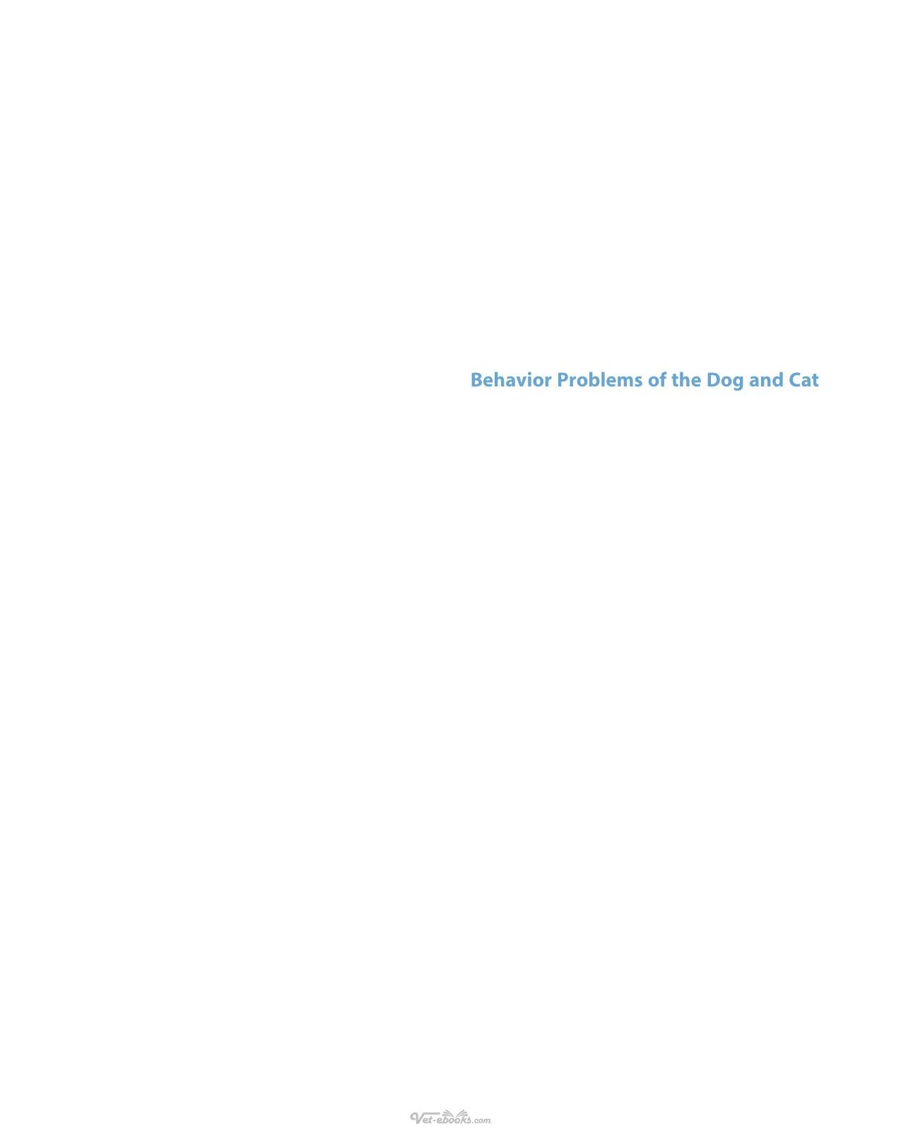 Behavior Problems Of The Dog And Cat 4Th Edition