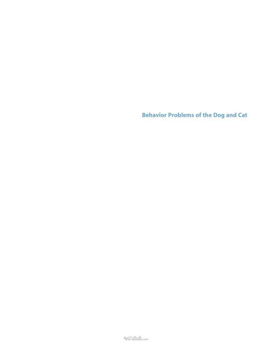 Preview page of Behavior Problems of the Dog and Cat 4th Edition