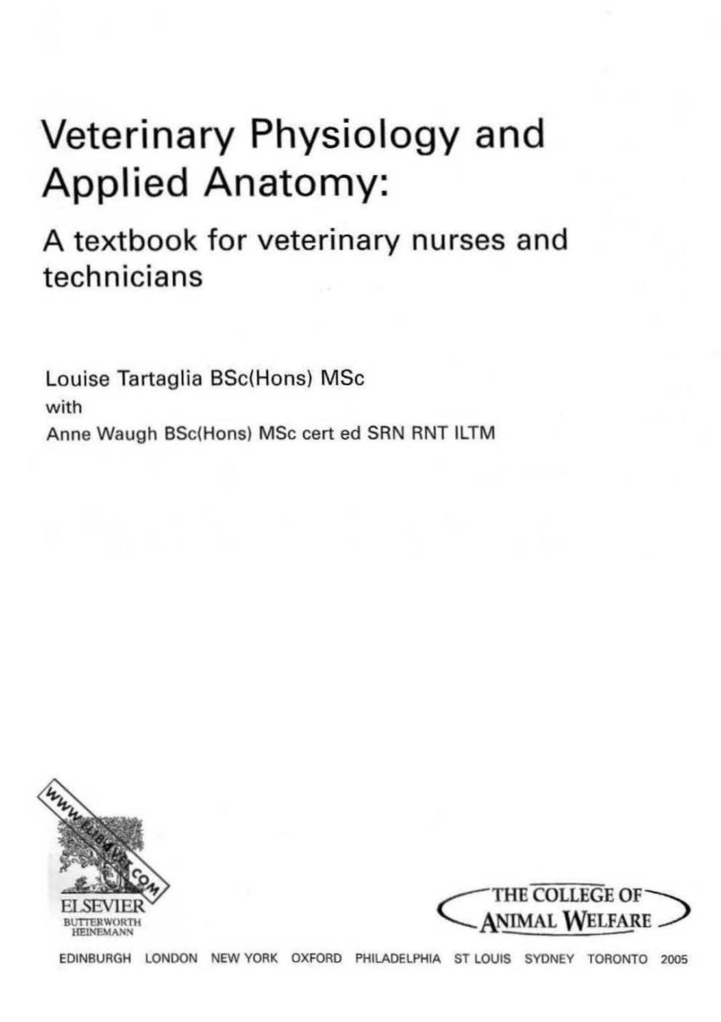 Veterinary Physiology And Applied Anatomy A Textbook For Veterinary Nurses And Technicians