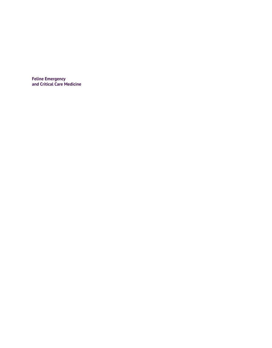 Preview page of Feline Emergency and Critical Care Medicine 2nd Edition