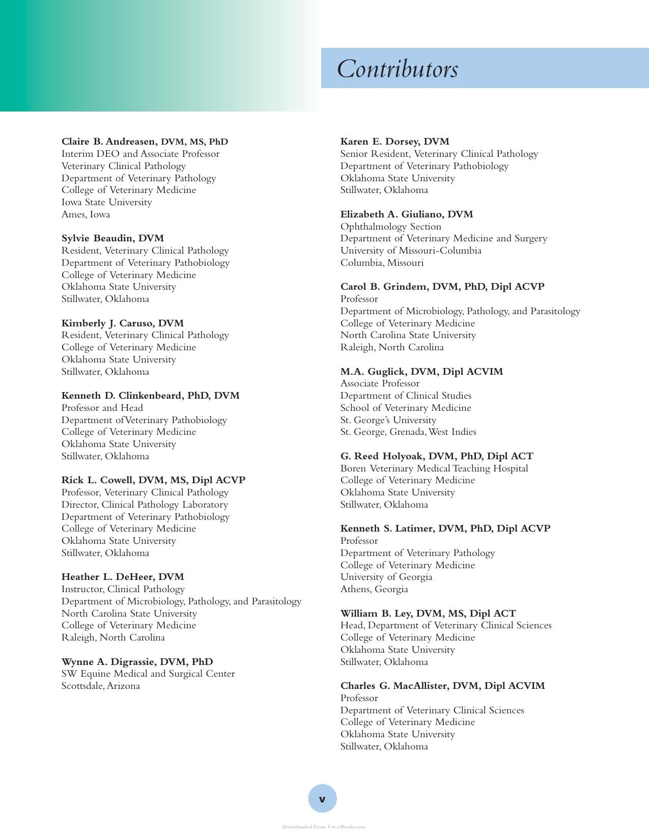 Diagnostic Cytology And Hematology Of The Horse 2Nd Edition