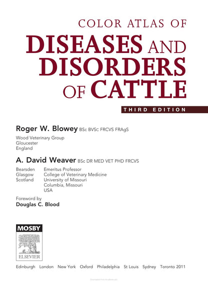 Color Atlas Diseases Disorders Cattle 3rd Edition