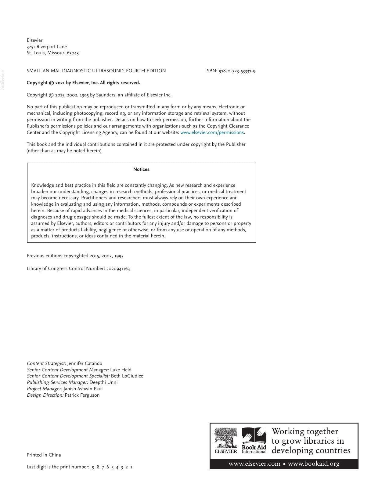 Small Animal Diagnostic Ultrasound 4Th Edition