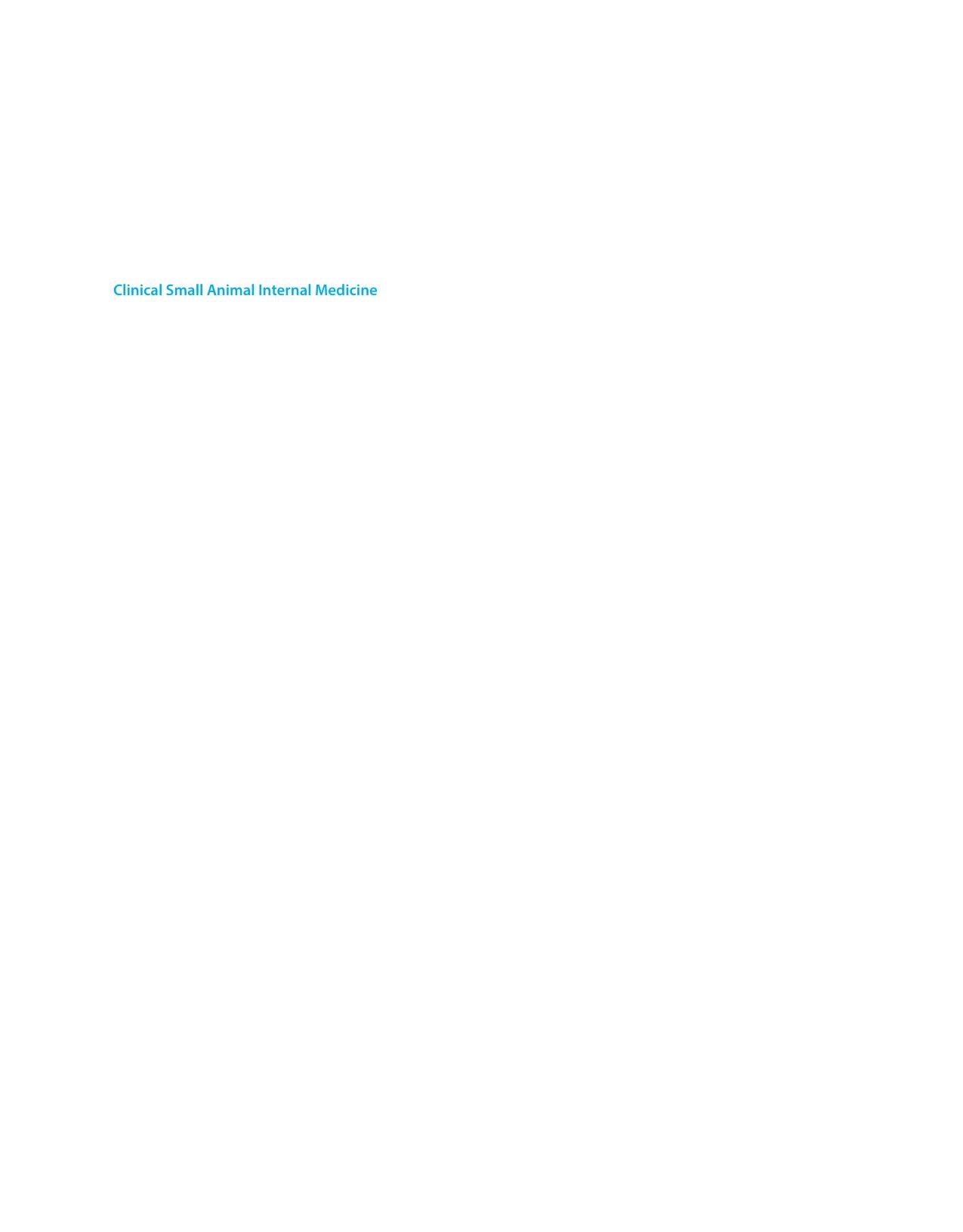 Clinical Small Animal Internal Medicine 2 Volume Set