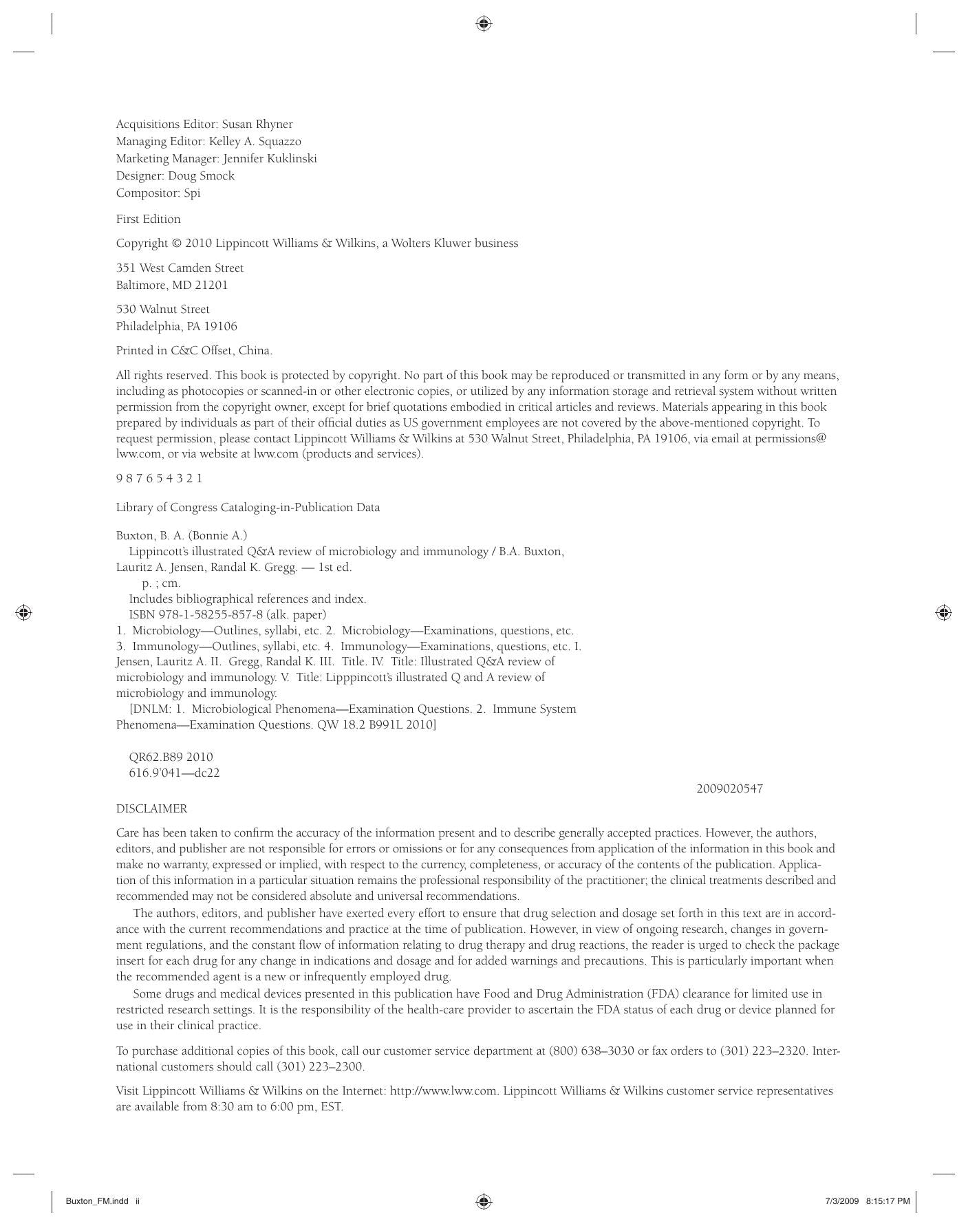 Lippincotts Illustrated Qa Review of Microbiology and Immunology