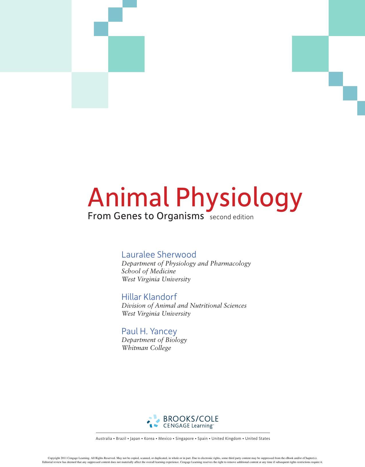 Animal Physiology From Genes To Organisms 2Nd Edition