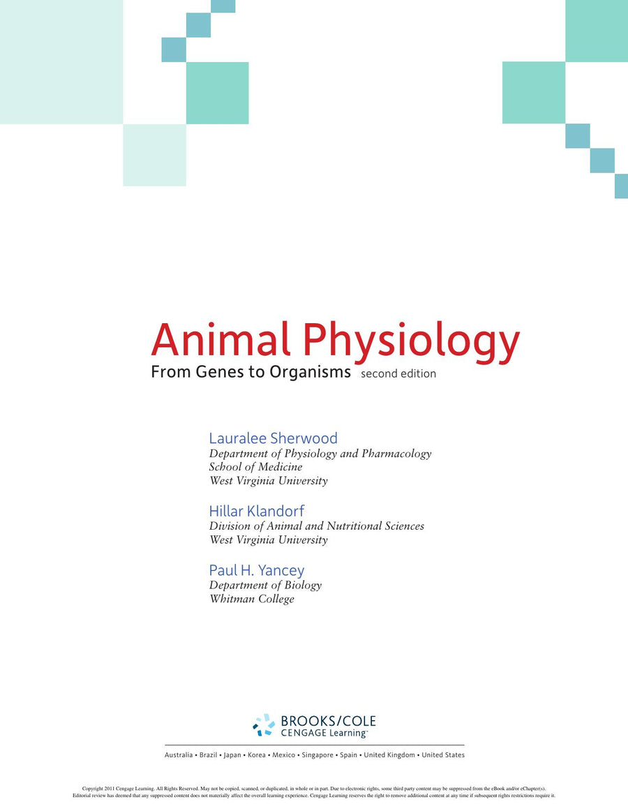 Preview page of Animal Physiology from Genes to Organisms 2nd Edition