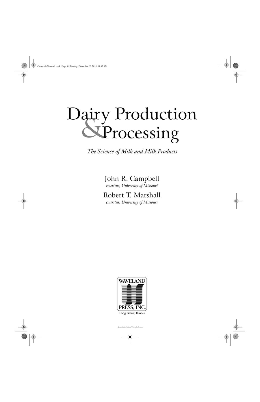 Preview page of Dairy Production and Processing the Science of Milk and Milk Products