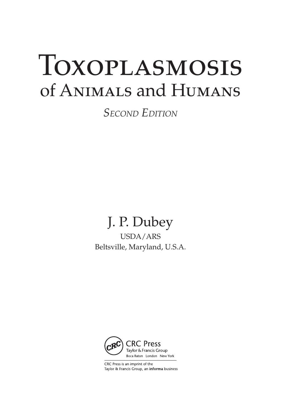 Preview page of Toxoplasmosis of Animals and Humans 2nd Edition