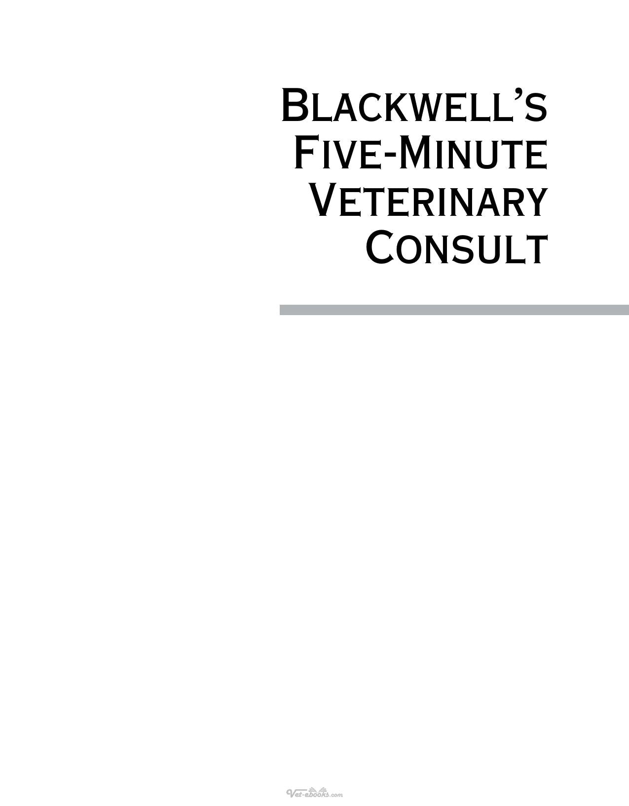 Blackwells Five Minute Veterinary Consult Avian