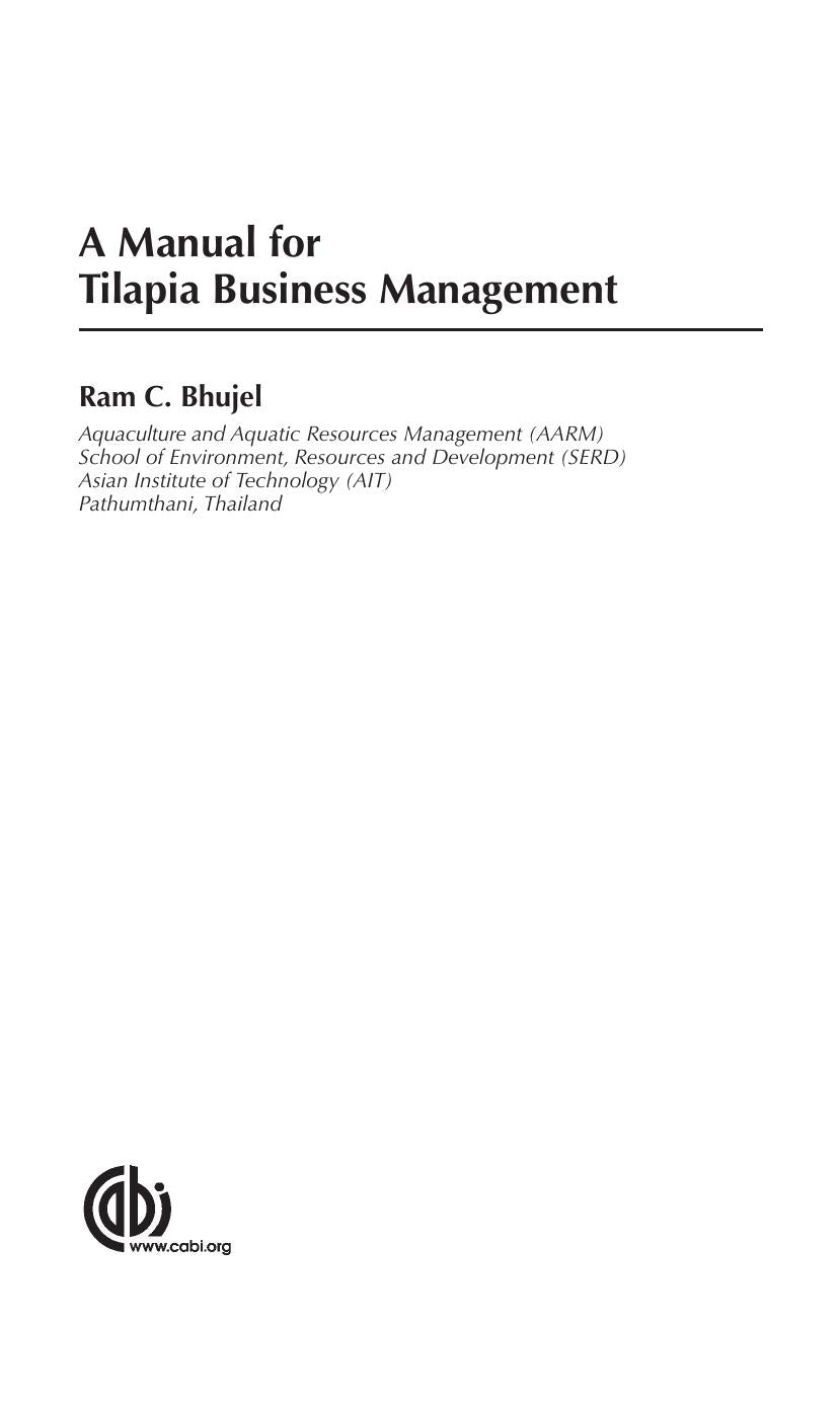 A Manual for Tilapia Business Management