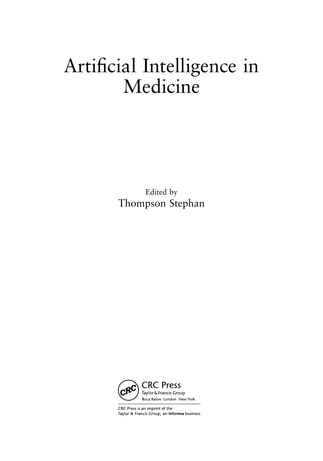 Artificial Intelligence In Medicine