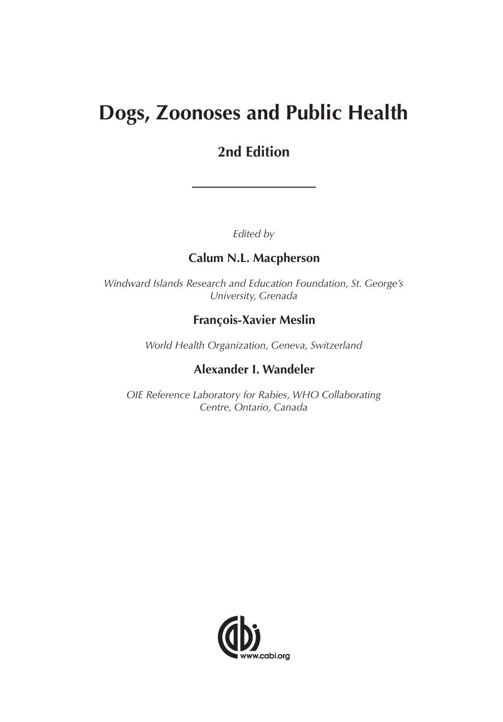 Dogs Zoonoses And Public Health 2Nd Edition