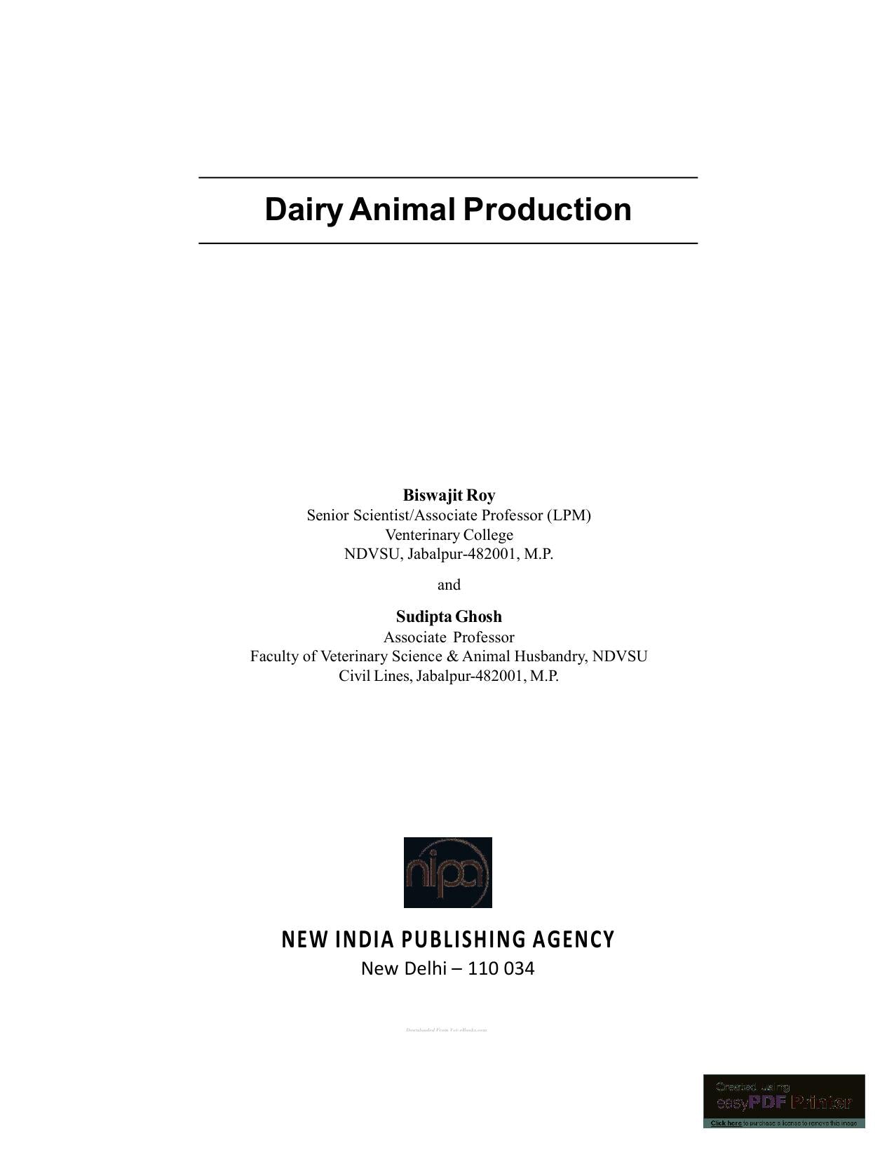 Dairy Animal Production