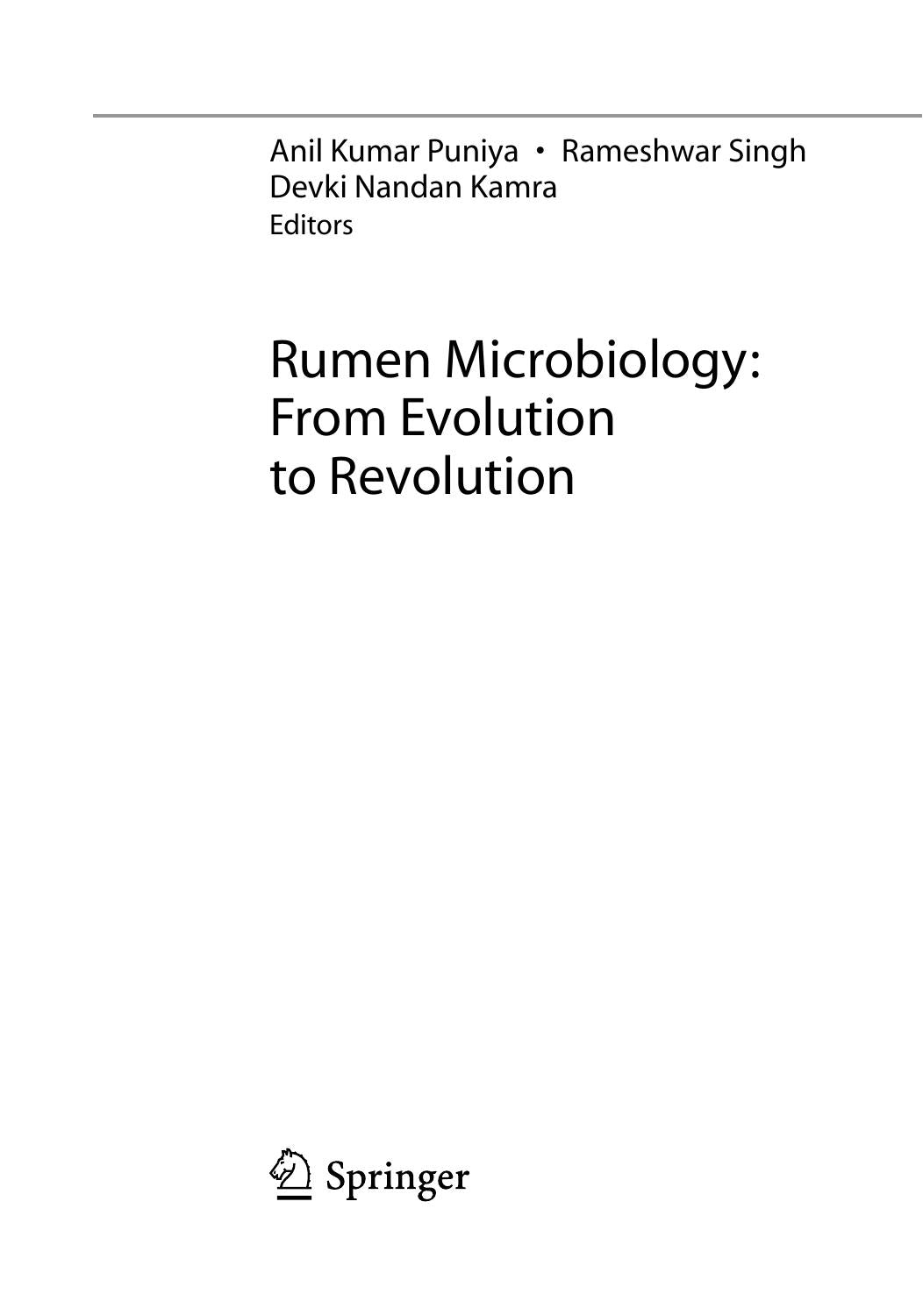 Rumen Microbiology From Evolution To Revolution