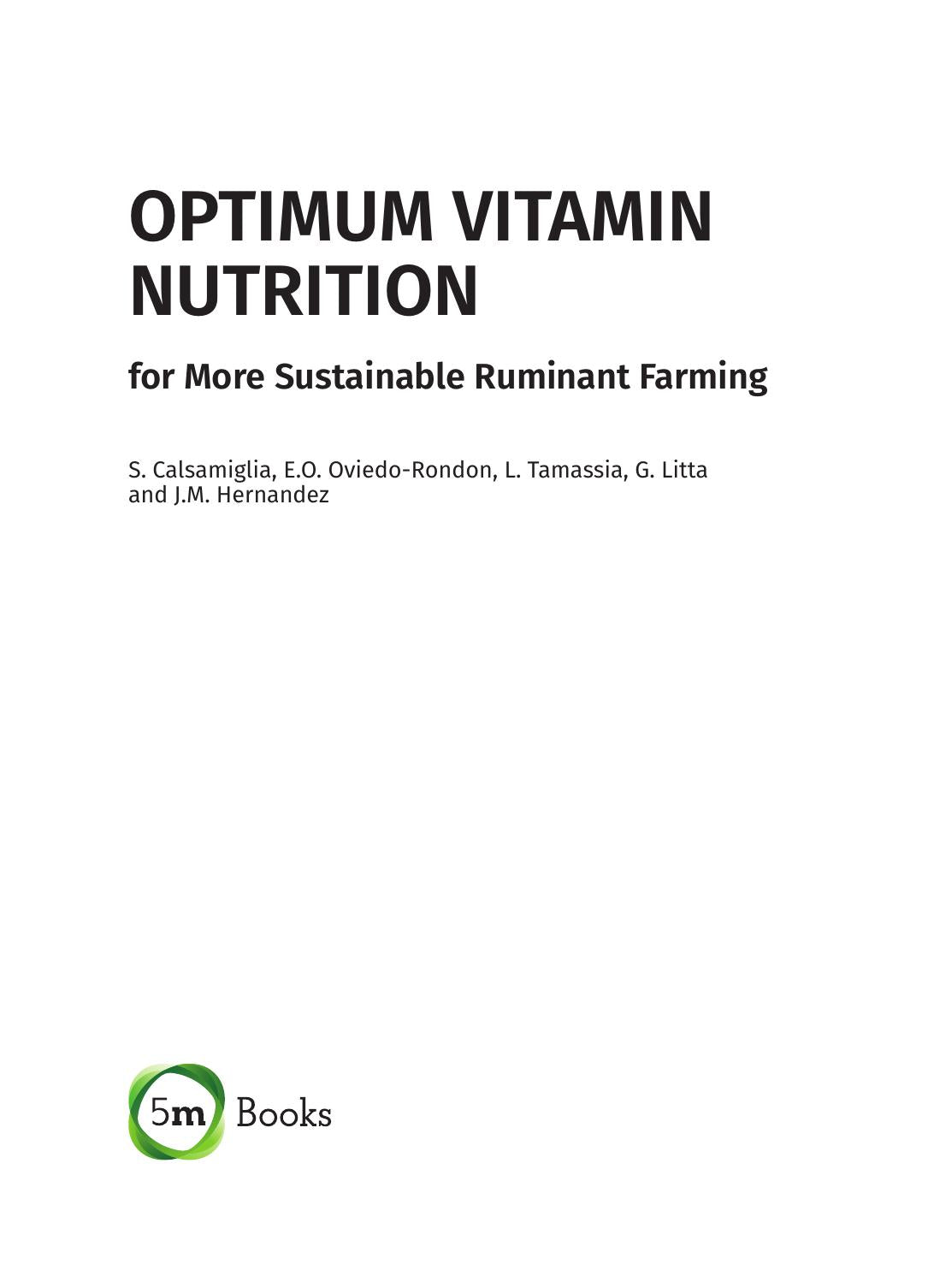 Optimum Vitamin Nutrition For More Sustainable Ruminant Farming