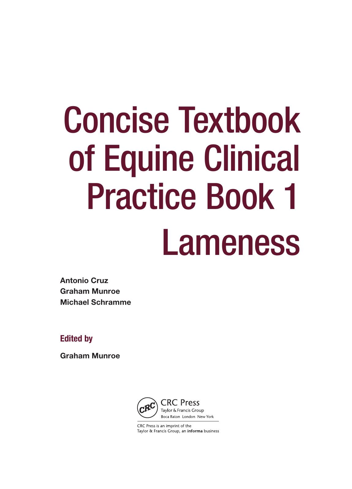 Concise Textbook Of Equine Clinical Practice Book 1 Lameness