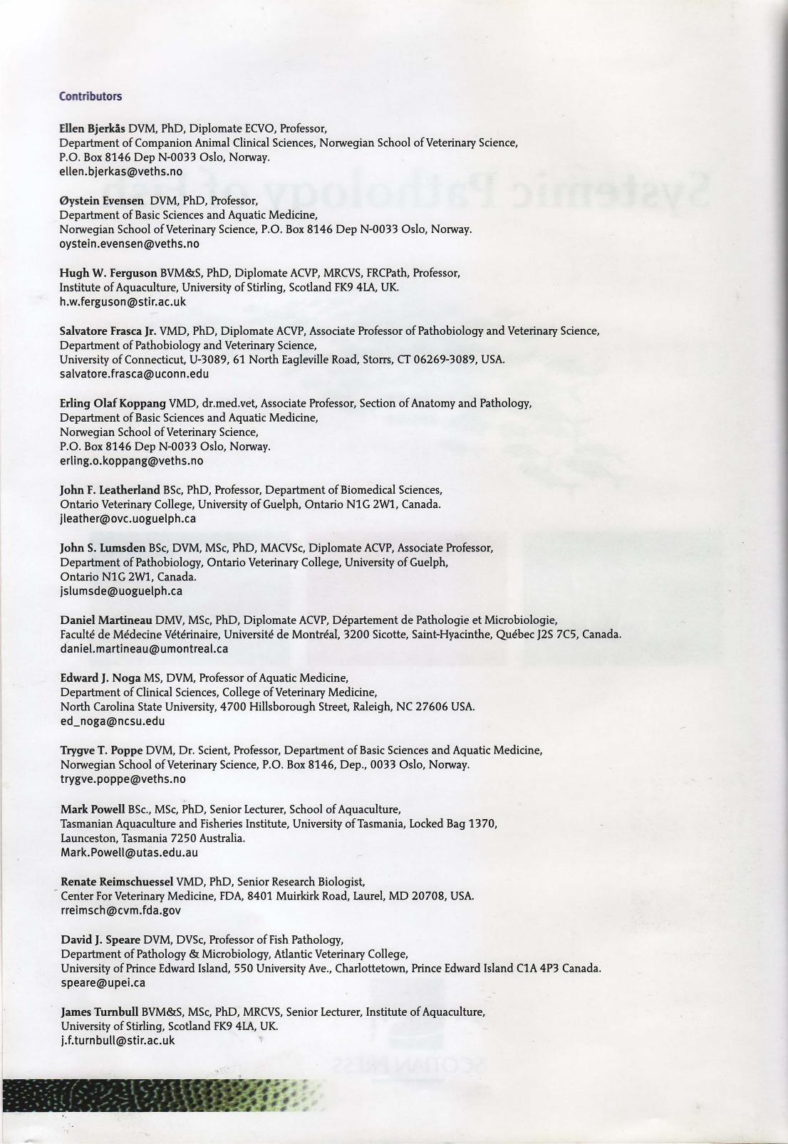 Systemic Pathology Of Fish A Text And Atlas Of Normal Tissues In Teleosts And Their Response In Disease 2nd Edition