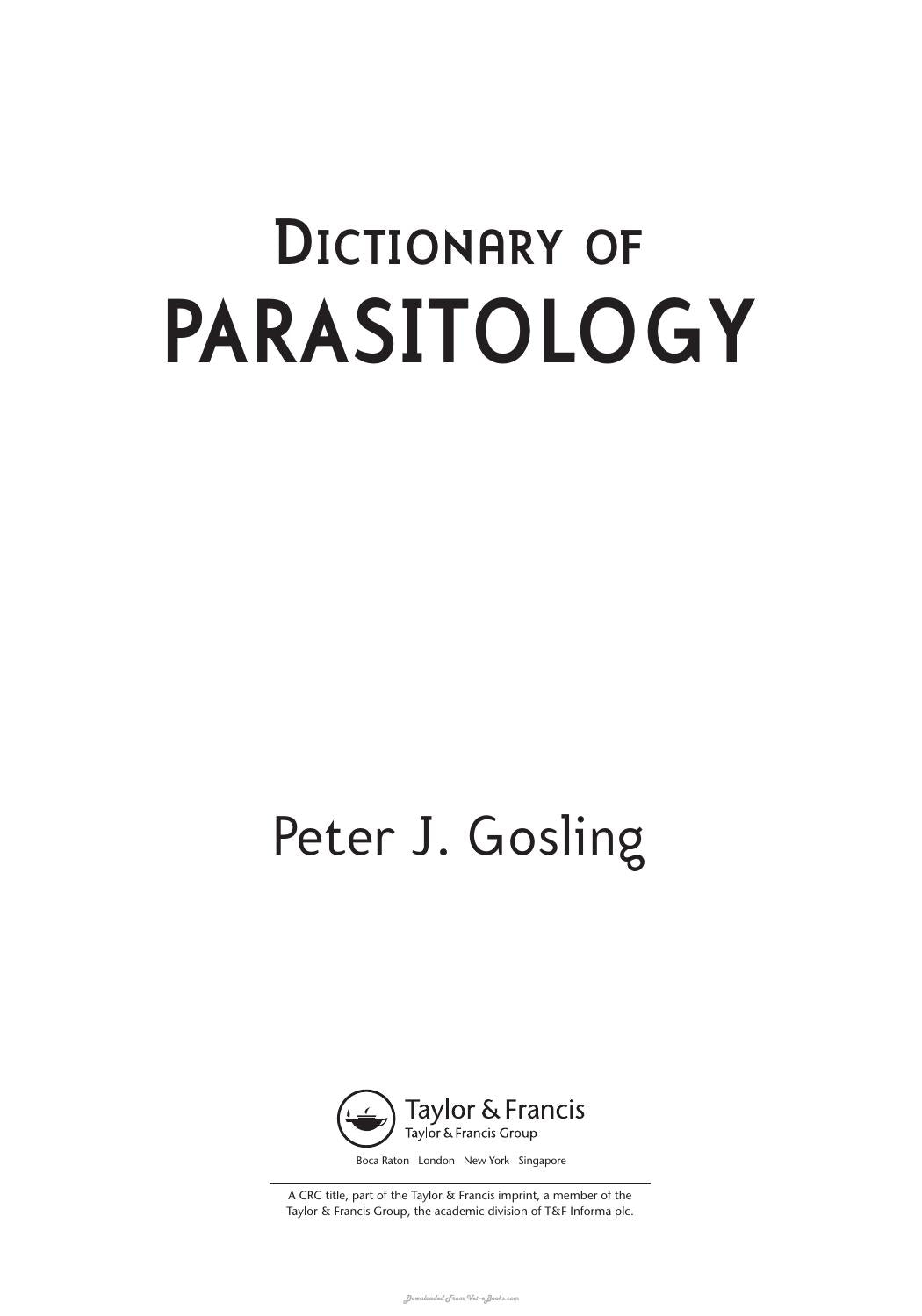 Dictionary Of Parasitology