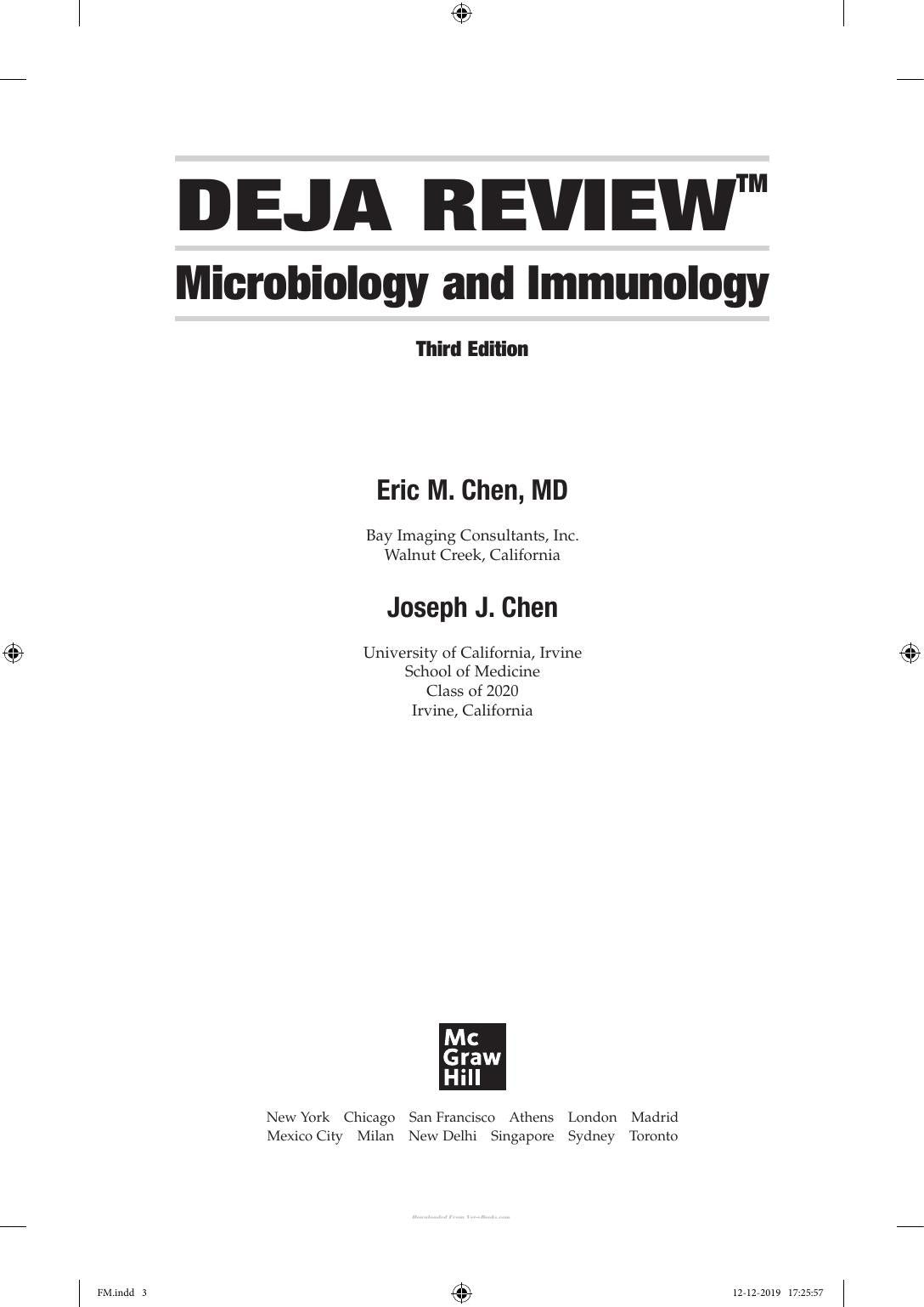 Deja Review Microbiology And Immunology 3Rd Edition