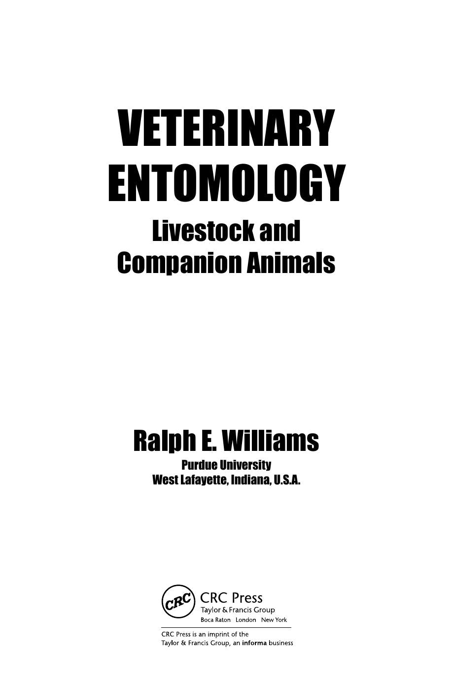 Veterinary Entomology Livestock And Companion Animals