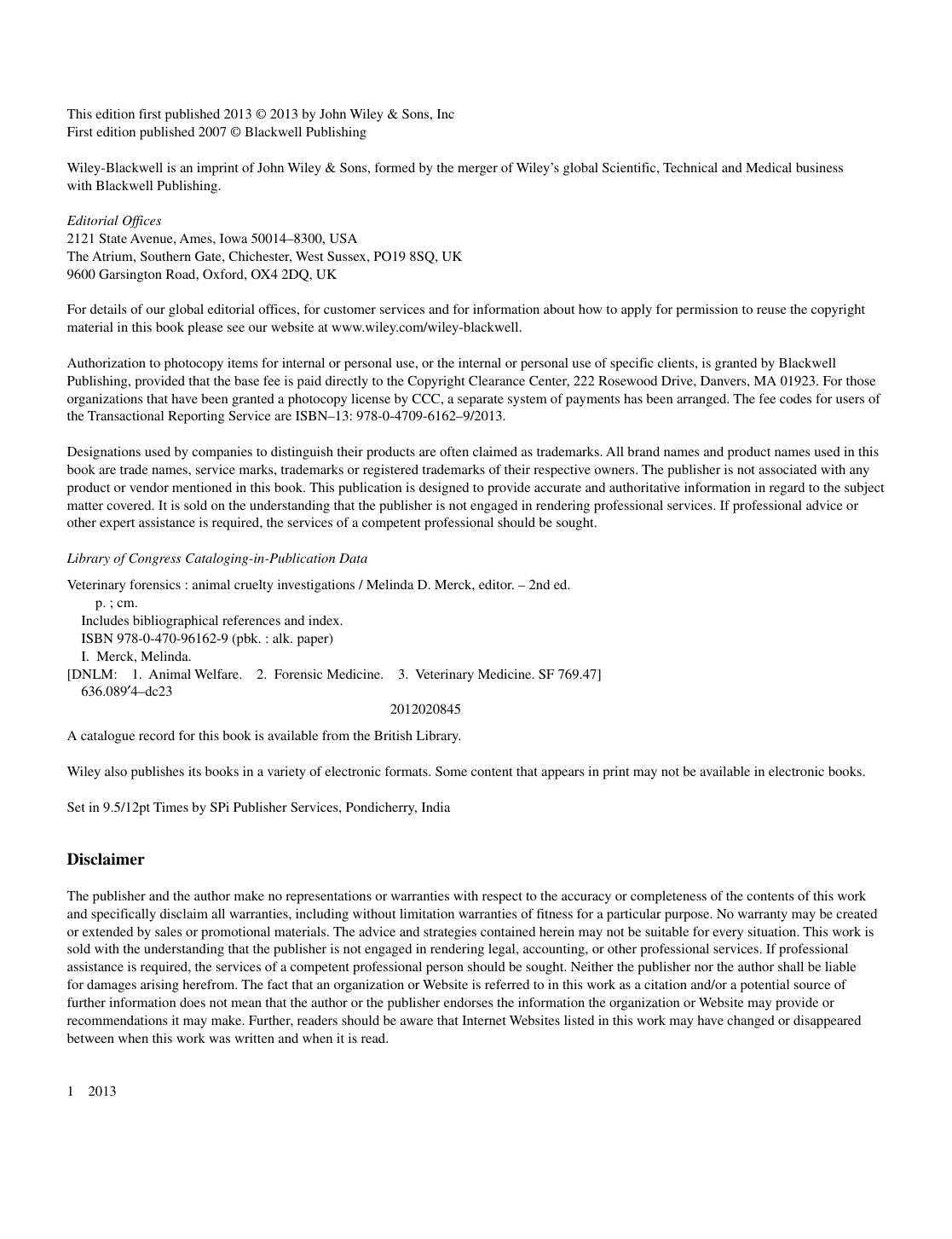 Veterinary Forensics Animal Cruelty Investigations