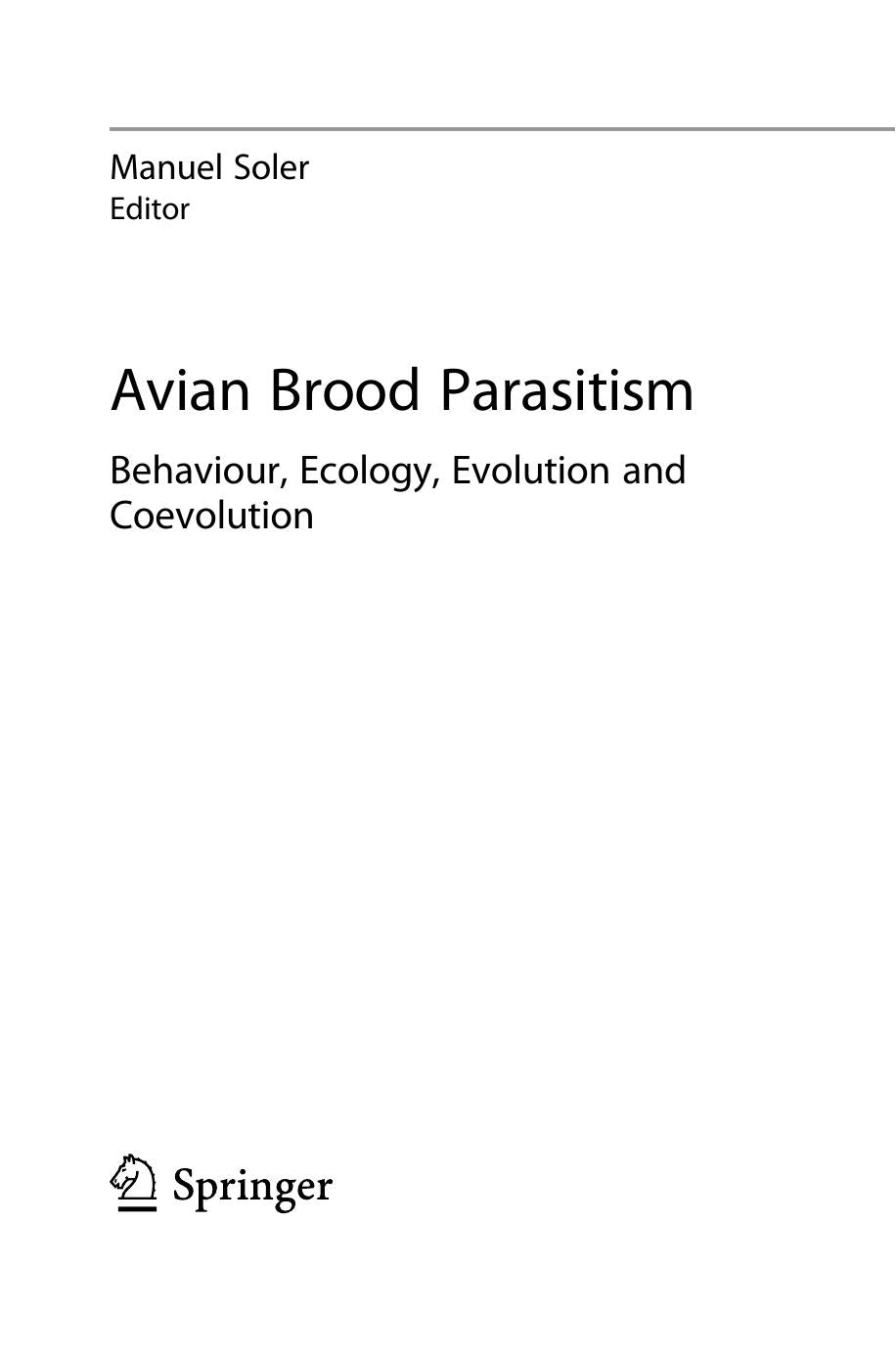 Avian Brood Parasitism Behaviour Ecology Evolution And Coevolution