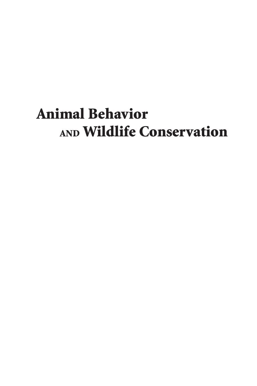 Animal Behavior and Wildlife Conservation