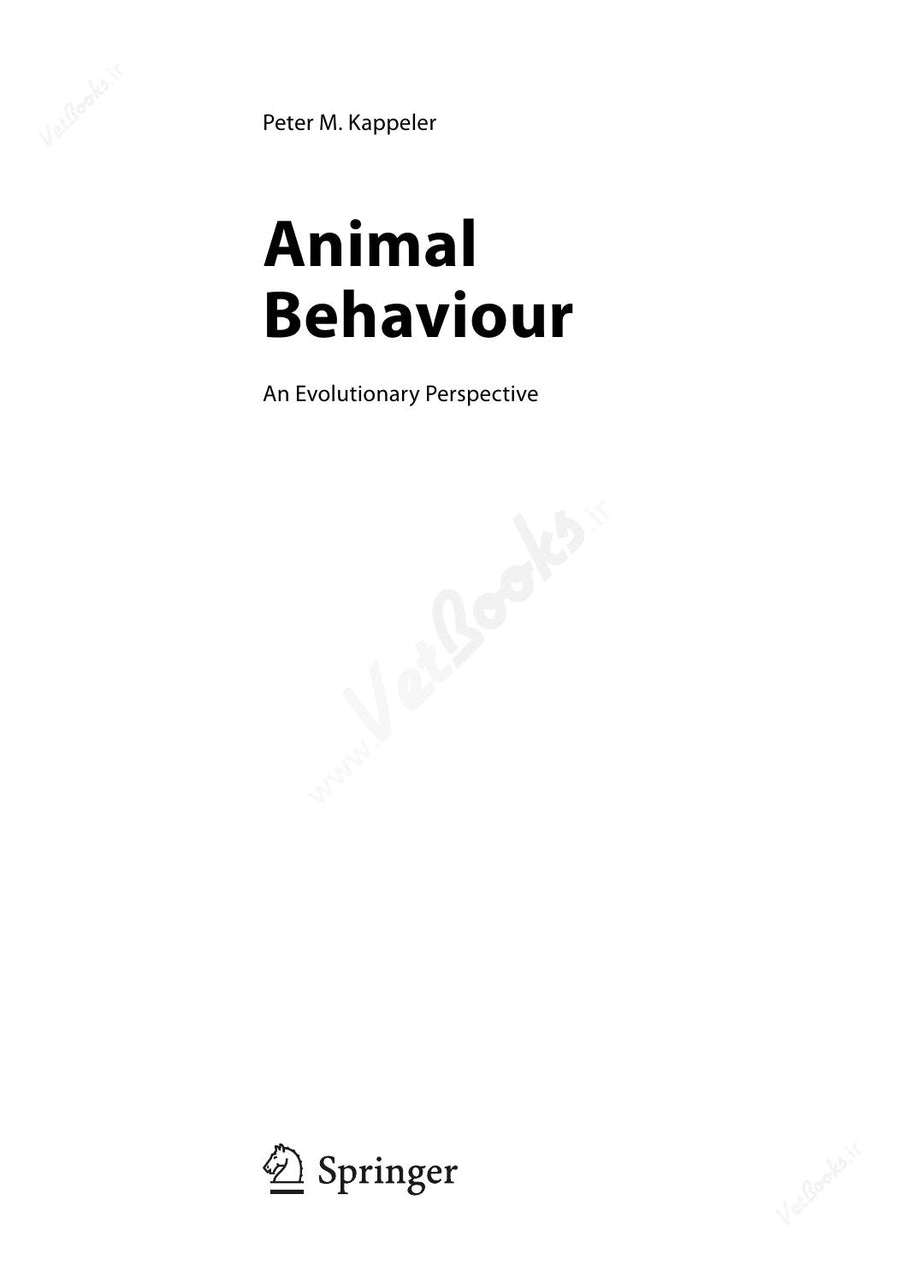 Preview page of Animal Behaviour: An Evolutionary Perspective