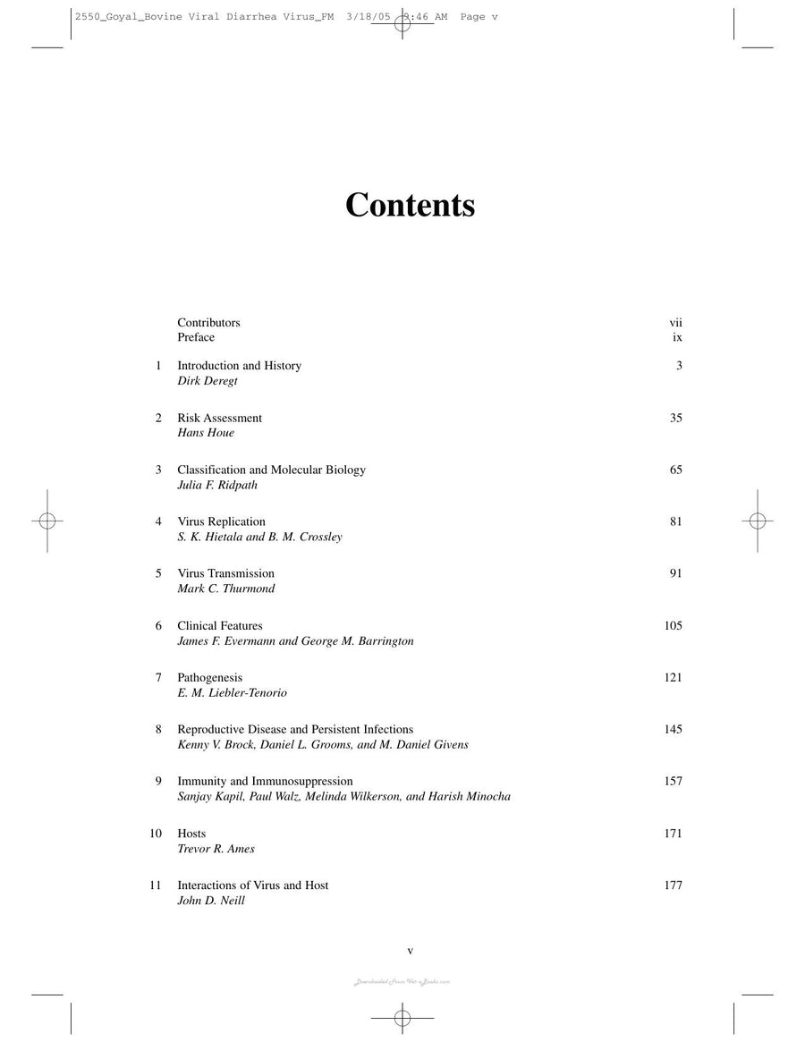 Preview page of Bovine Viral Diarrhea Virus Diagnosis Management and Control