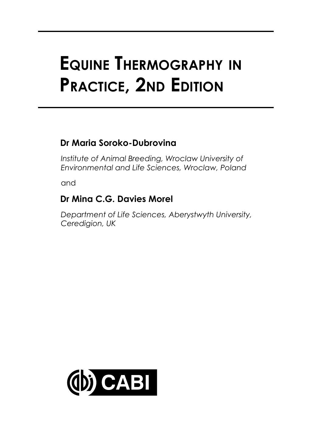 Equine Thermography In Practice 2Nd Edition