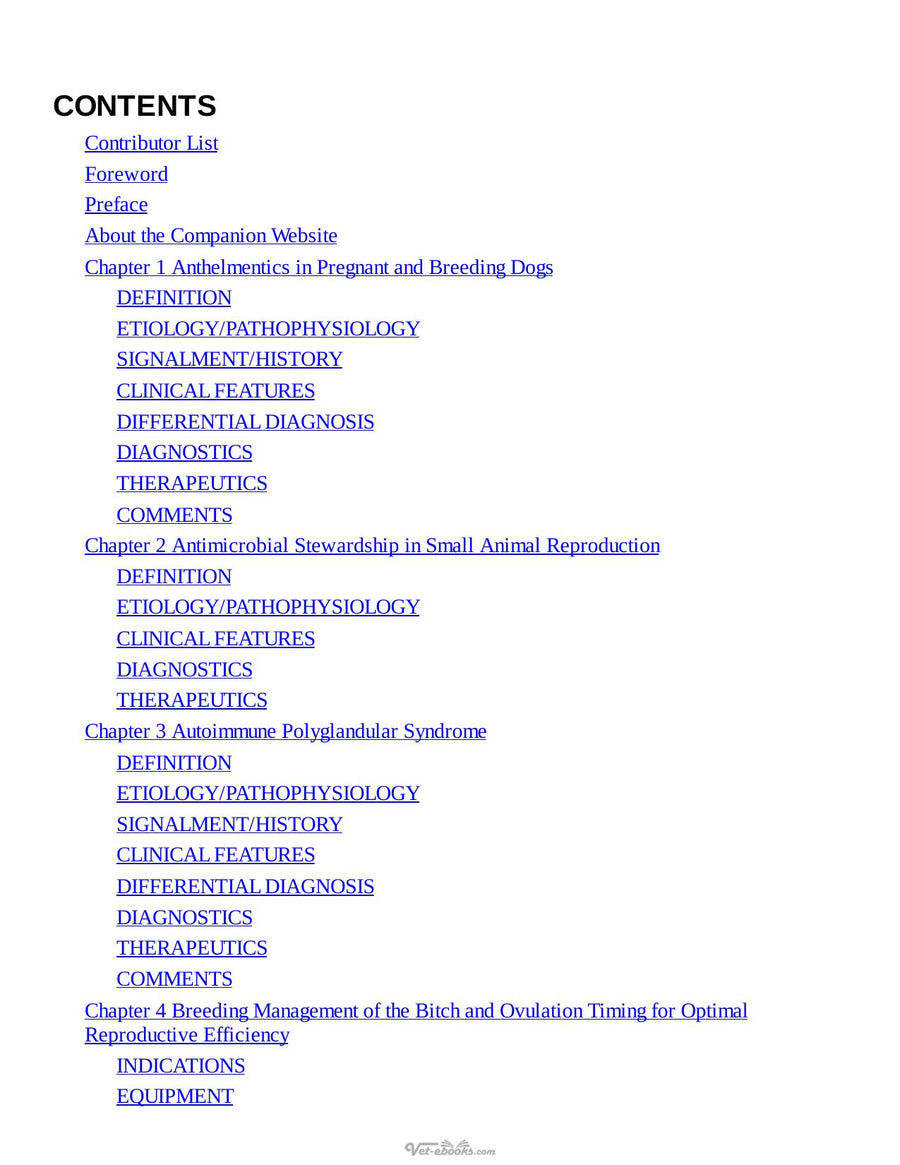 Preview page of Blackwells Five Minute Veterinary Consult Clinical Companion Small Animal Endocrinology and Reproduction