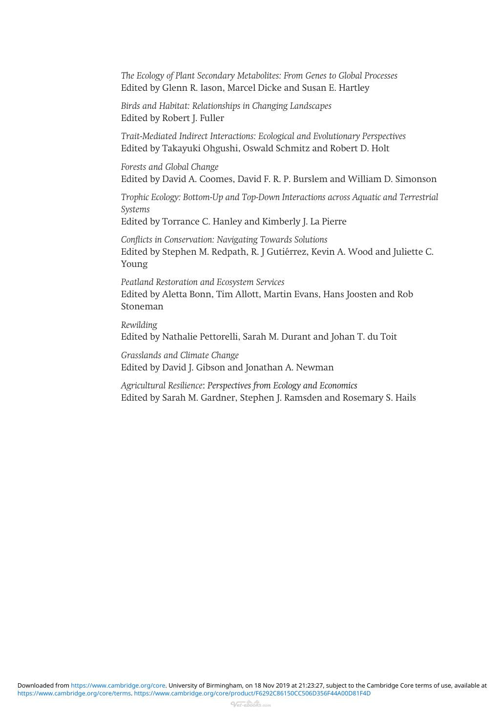 Wildlife Disease Ecology