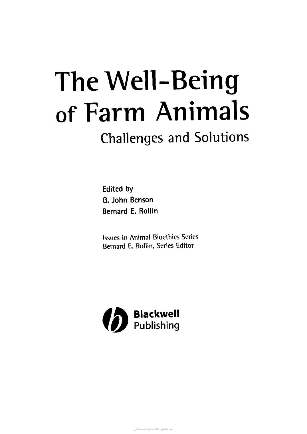 The Well Being Of Farm Animals Challenges And Solutions