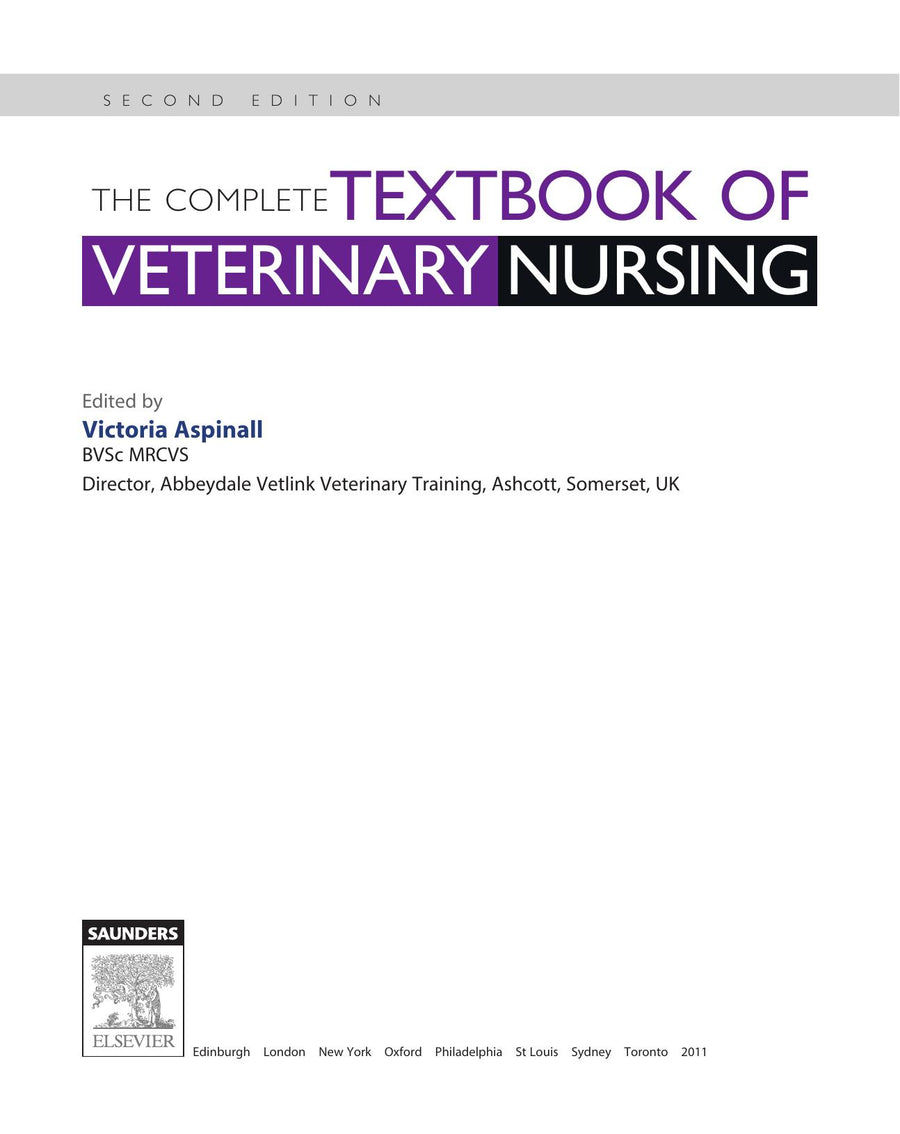 Preview page of The Complete Textbook of Veterinary Nursing 2nd Edition