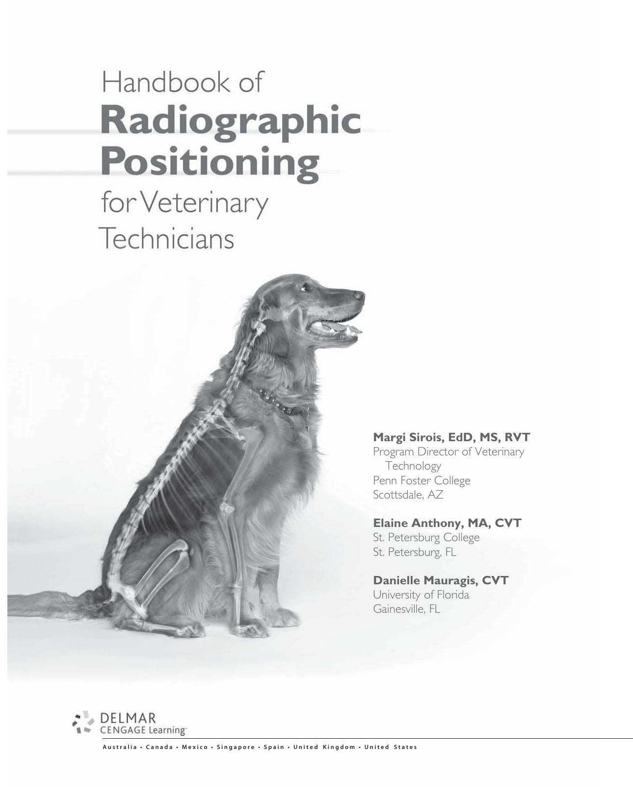 Handbook Of Radiographic Positioning For Veterinary Technicians